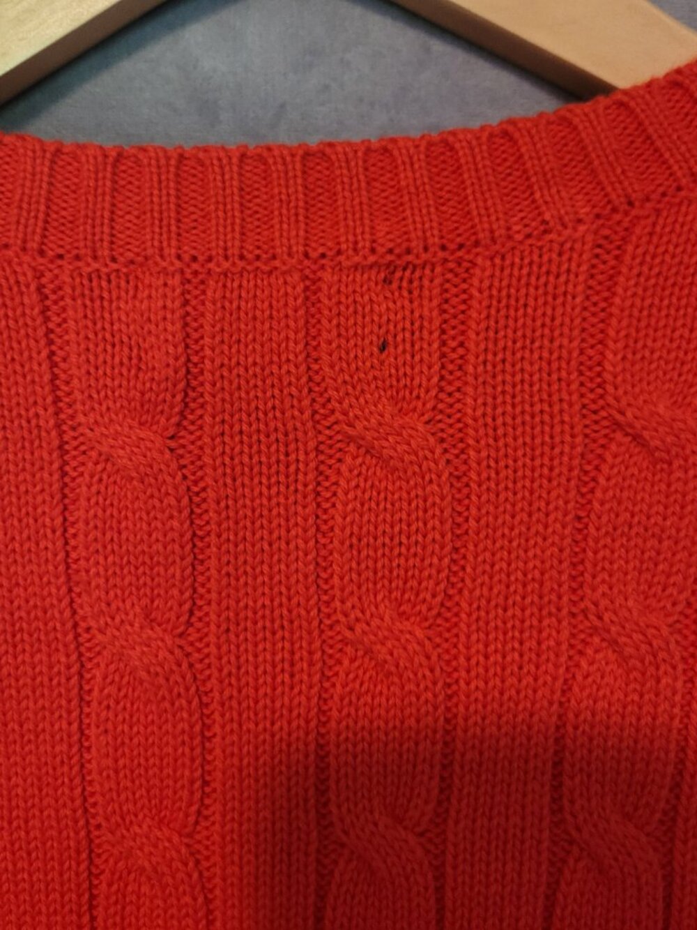 Polo Ralph Lauren Salmon Red Cable-Knit Short Sleeve Crew Pullover Sweater L/XL - Picture 7 of 13